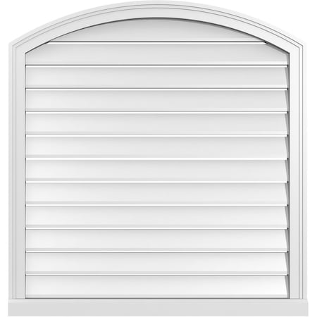Arch Top Surface Mount PVC Gable Vent W/ 2W X 2P Brickmould Sill Frame, 36W X 36H